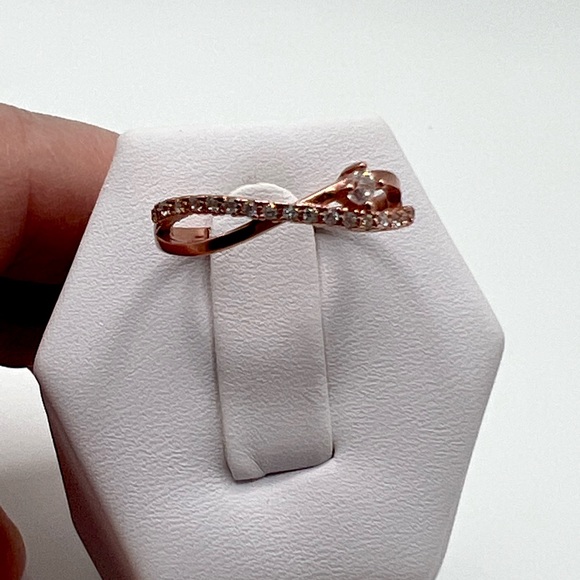 Sale $12 Firm! Rose Gold Plated over Sterling Cz Ring - Picture 11 of 17